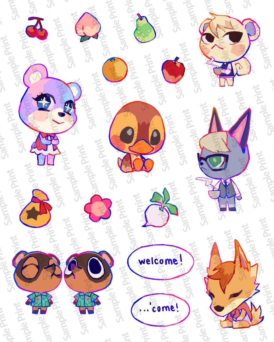 Took a mini break from AC to make stickers of animal crossing and fire emblem 