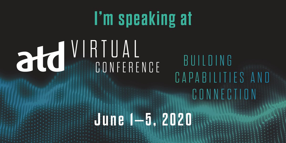 So excited to be selected to speak at the ATD virtual conference.  Lots of great topics, available on demand for through June 1-5.  I will be talking about how to drive engagement in digital learning.  Sign up here: virtualconference.td.org