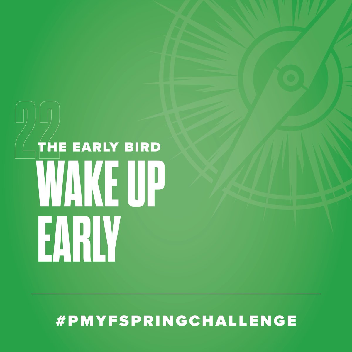PMYF2's tweet photo. Tomorrow is Day 22 of the PMYF Spring Challenge. I share it out tonight because the challenge is to wake up early. Be sure to use the hashtag. #PMYFSPRINGCHALLENGE https://t.co/DfJdEqsRjq