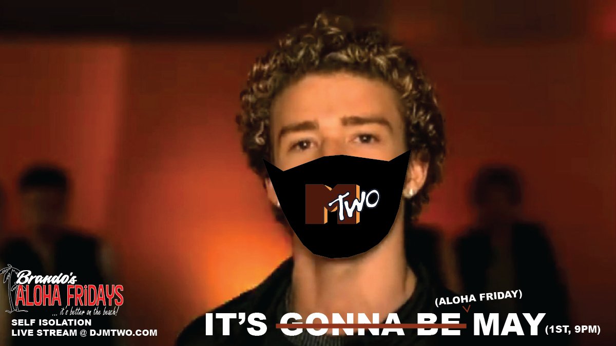 Well it's May, it's Justin Timberlake's favourite day, and....
Alooohaaa it's Friiidaaay! 
Going live 9pm tonight at djmtwo.com

<a href="/BrandosBeach/">Brando's Beach House</a> #AlohaFriday #SelfIsolation #LiveStream 
#Dj #Brantford #TGIF
