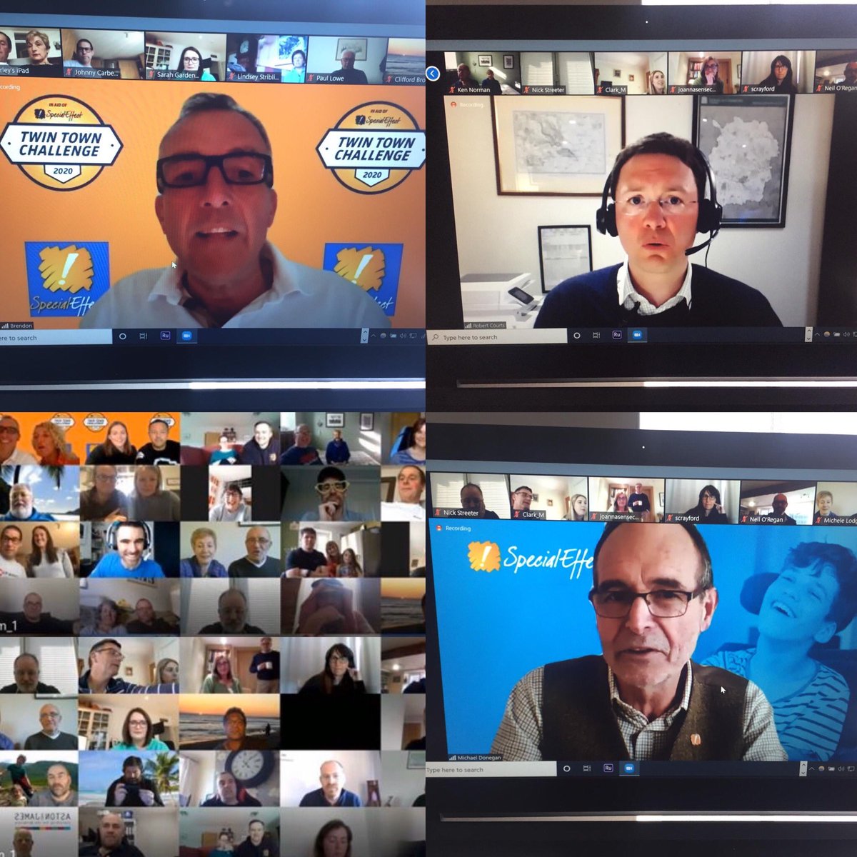 TwinTown20's tweet image. Uplifting @TwinTown20 Zoom call tonight! 

Thank you to Brendon, Tom, @MickDonegan @robertcourts for speaking and we look forward to May 2021 to help @SpecialEffect continue their amazing and vital work.

💙🇫🇷🏴󠁧󠁢󠁥󠁮󠁧󠁿🚙