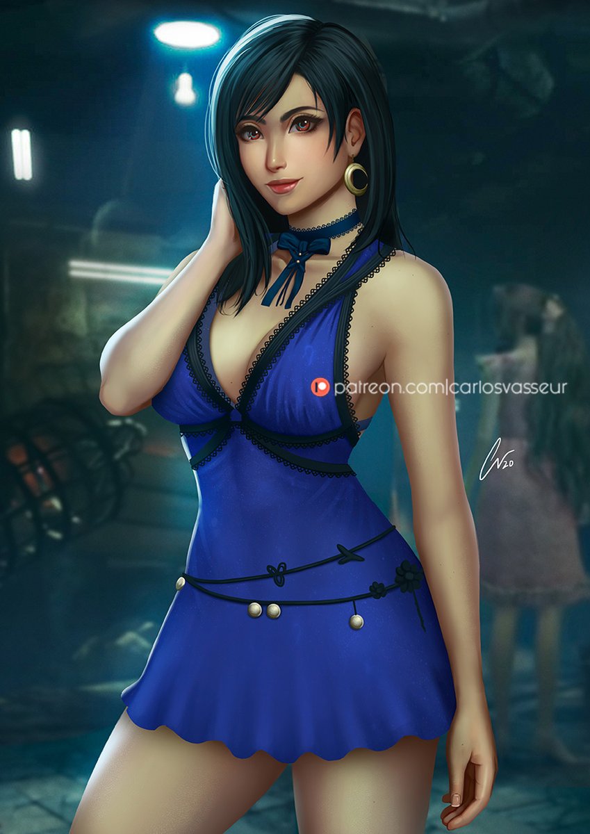 The lovely Tifa Lockhart in her blue dress . PSD/HD/NSFW:  https://t.co/61u5LWuBGc #TifaLockhart #FinalFantasy7Remake #Patreon #fanart  #FanArtFriday #photoshop #digitalart #patreoncreator