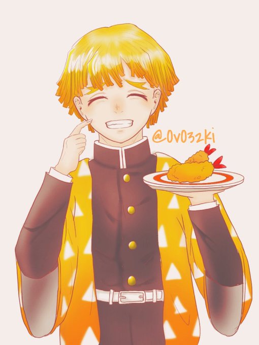 さつきさんがTwitterに投稿した我妻善逸(鬼滅の刃)のイラスト。