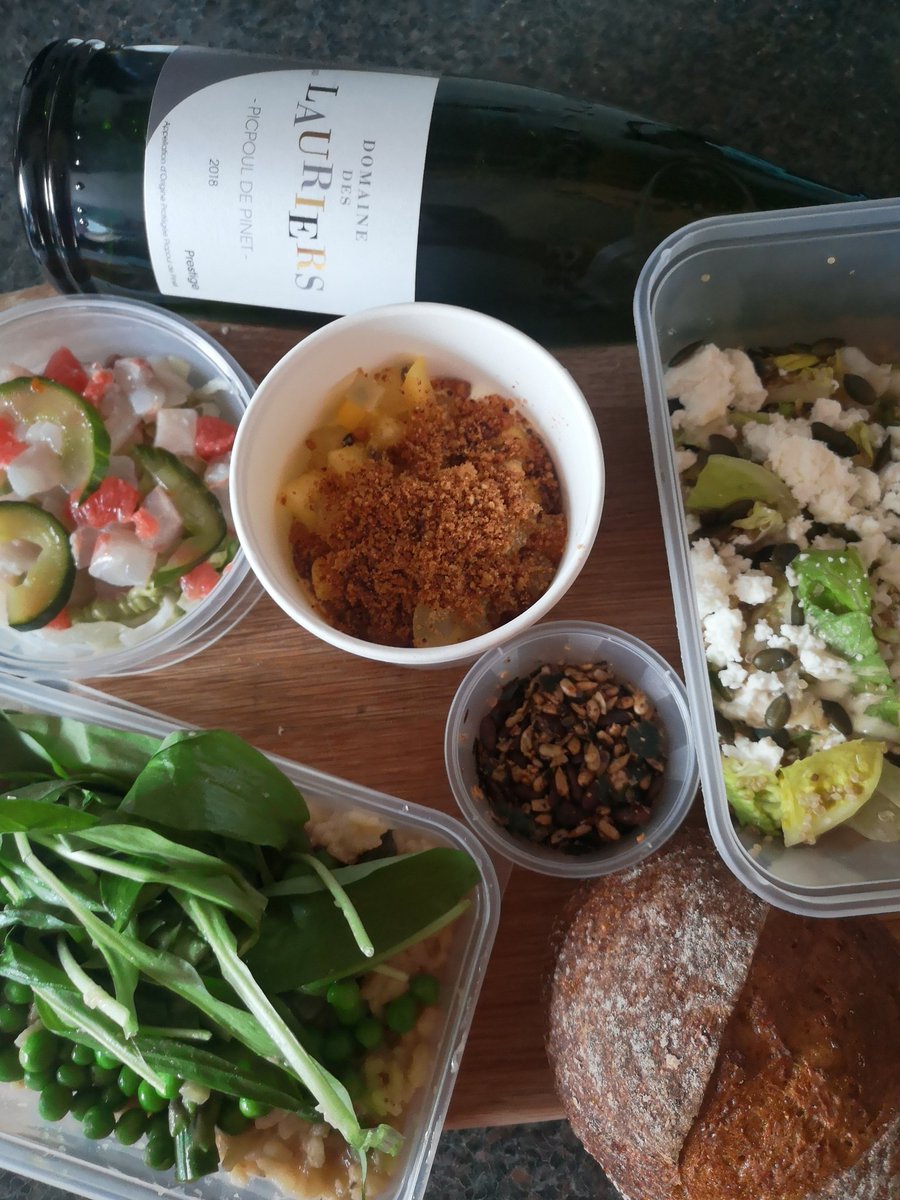 A selection of dishes (&amp; wine) from <a href="/CailBruich/">Cail Bruich</a>, who are now doing collection or delivery 🍴