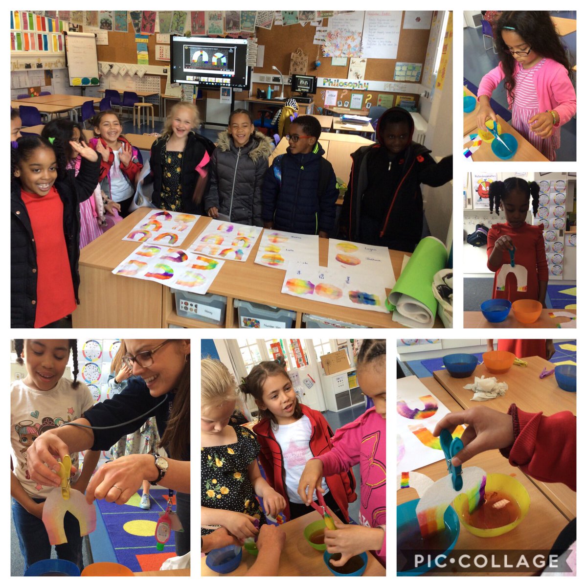 RFitzroyAcademy's tweet photo. Do you know how to grow a rainbow? Year 2 do! The curiosities of everyday is what makes science amazing. Even now at school we encourage children to ask questions about everyday things and learn why. #year2lockdown #capillaryaction #scienceatRFA #NHS #keyworkers https://t.co/OXhwFCknFI