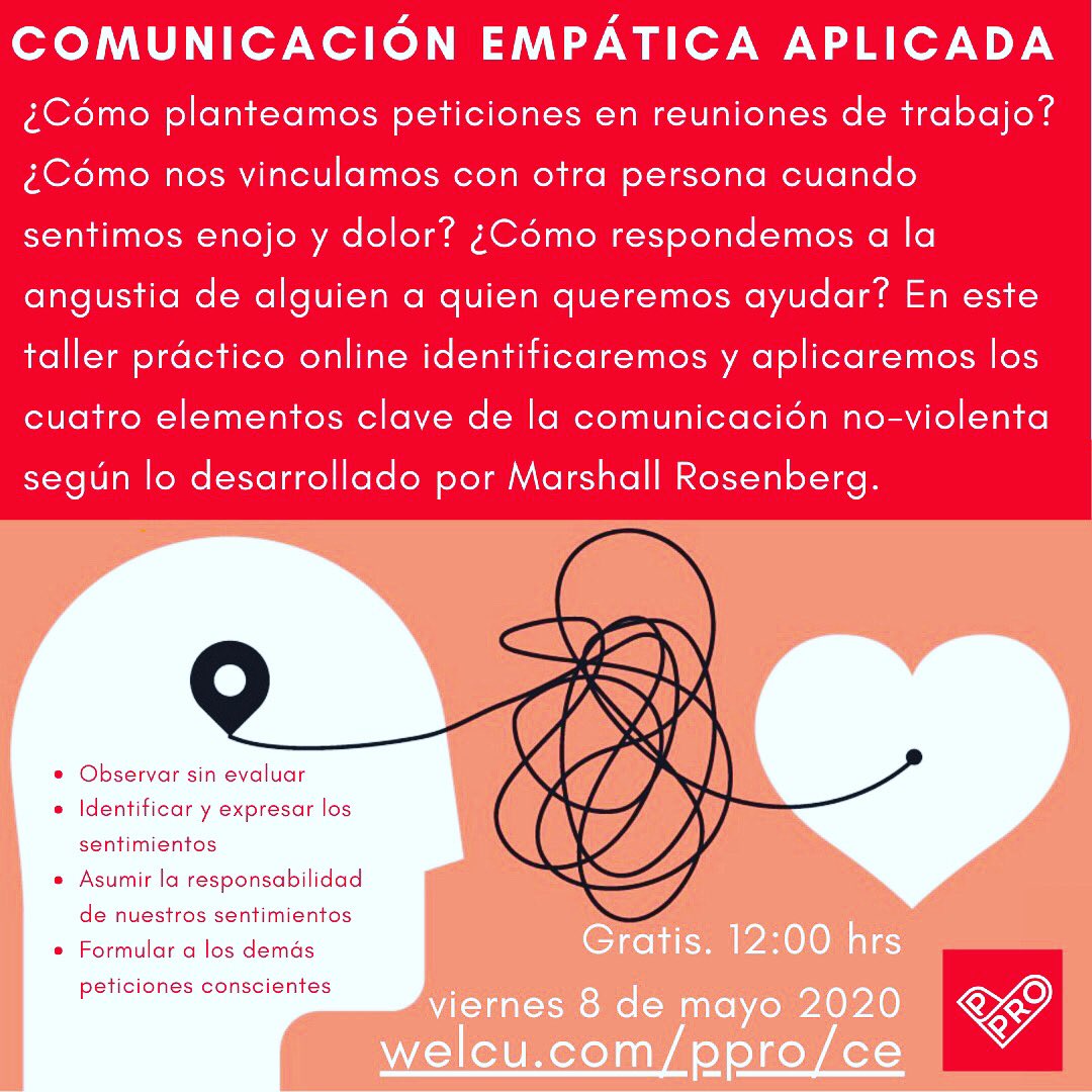 Nuevo taller gratuito viernes 8 de Mayo a las 12:00. Inscríbanse en welcu.com/ppro/ce
