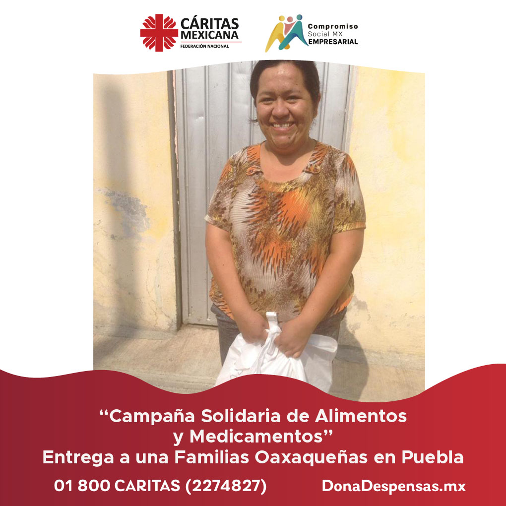 caritasmexicana's tweet photo. Hicimos entrega de despensas a familias oaxaqueñas que residen en el estado de Puebla. 

Con tu cooperación podemos apoyar a más familias en todo la república. Da clic 👉🏼 https://t.co/9fLPiEnYw9 

#DonaDespensas
#FamiliasSinHambre
#CompromisoSocial https://t.co/R6J5zRVToz