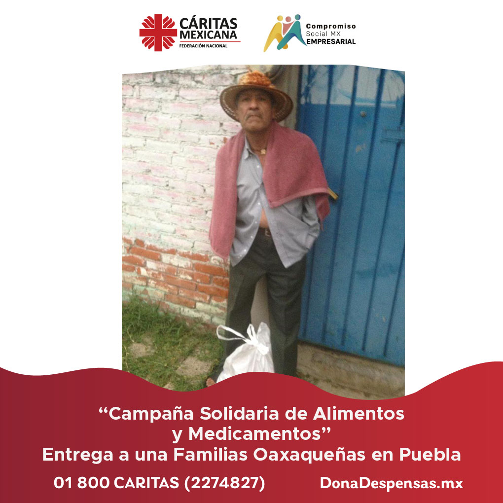 caritasmexicana's tweet photo. Hicimos entrega de despensas a familias oaxaqueñas que residen en el estado de Puebla. 

Con tu cooperación podemos apoyar a más familias en todo la república. Da clic 👉🏼 https://t.co/9fLPiEnYw9 

#DonaDespensas
#FamiliasSinHambre
#CompromisoSocial https://t.co/R6J5zRVToz