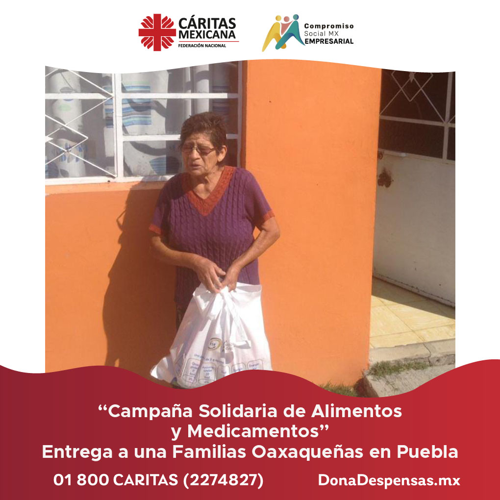 caritasmexicana's tweet photo. Hicimos entrega de despensas a familias oaxaqueñas que residen en el estado de Puebla. 

Con tu cooperación podemos apoyar a más familias en todo la república. Da clic 👉🏼 https://t.co/9fLPiEnYw9 

#DonaDespensas
#FamiliasSinHambre
#CompromisoSocial https://t.co/R6J5zRVToz