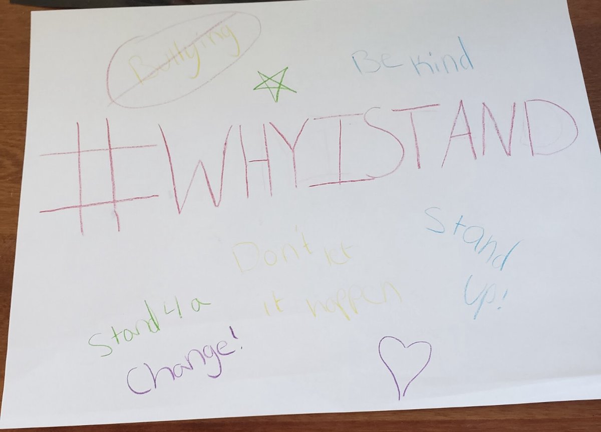 srspickard's tweet image. #PowerUpMMS Students #Stand4Change and #DefeattheLabel #NJHS