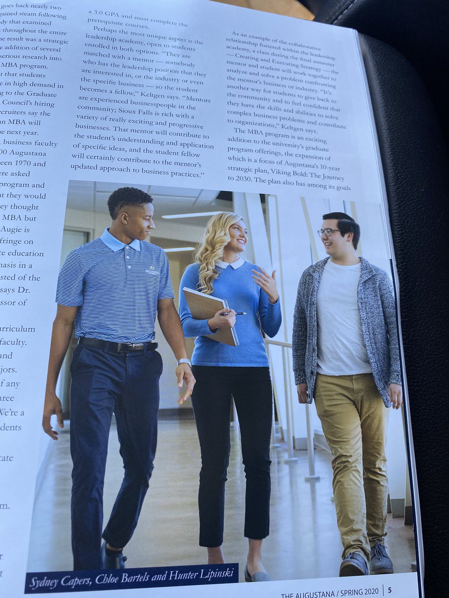 CoachSchrenk's tweet photo. Just got my @AugustanaSD magazine and look who I found! Proud of you guys. @MaddenPikula @Sydney_Capers17 #FightOn https://t.co/9YbhA8KRS9
