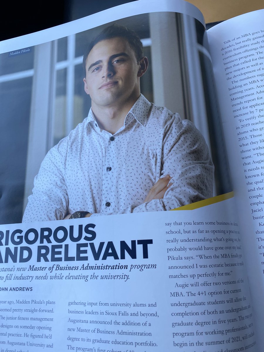CoachSchrenk's tweet photo. Just got my @AugustanaSD magazine and look who I found! Proud of you guys. @MaddenPikula @Sydney_Capers17 #FightOn https://t.co/9YbhA8KRS9
