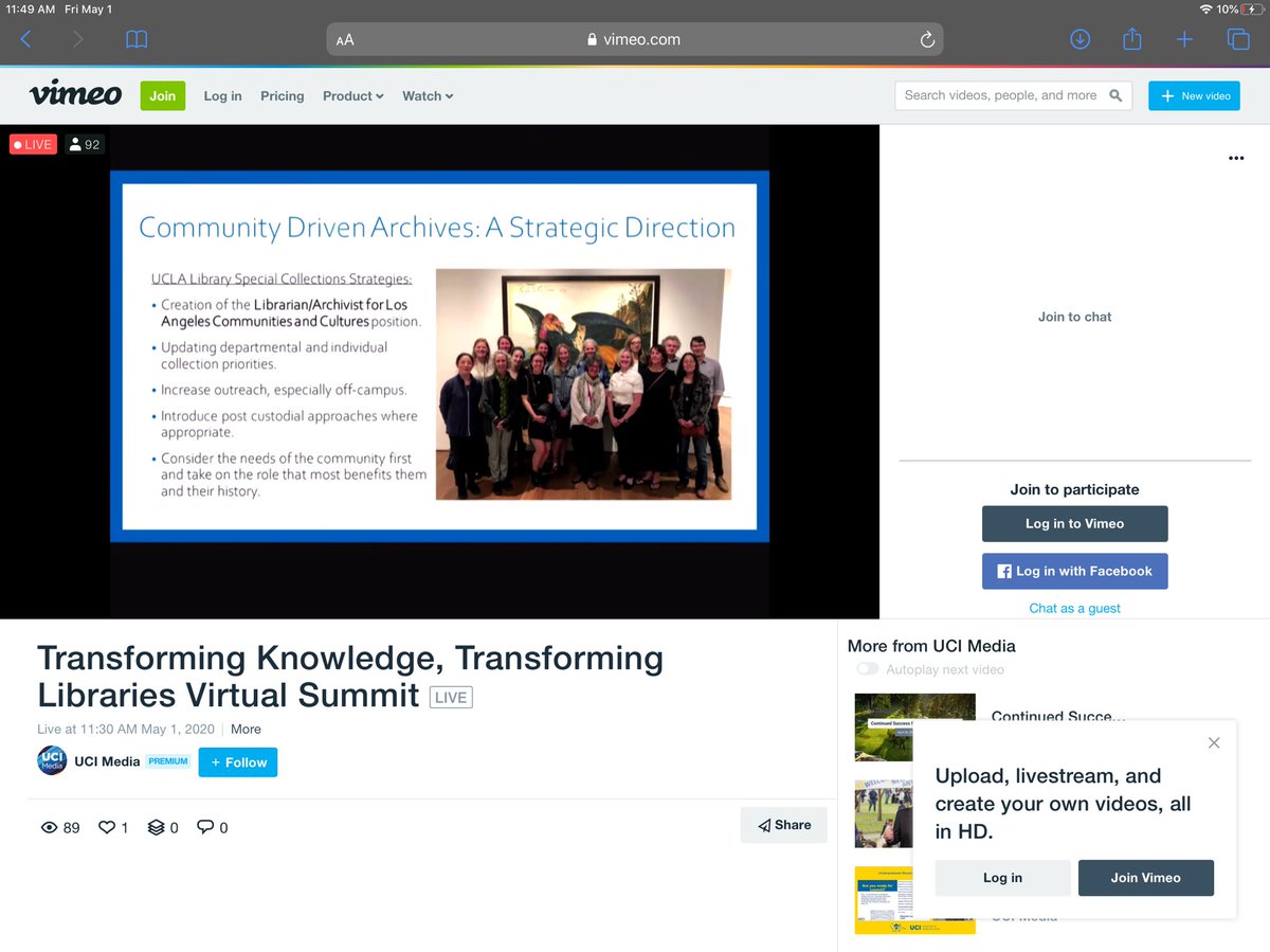 FarbThink's tweet photo. Transforming Knowledge Transforming Libraries Streaming live including @lovelymofo + many others Tune in at https://t.co/ABrJYAitGB #TKTL #community #archives #libraries @UCLALSC @UCLA_Library https://t.co/9soF09mjdW