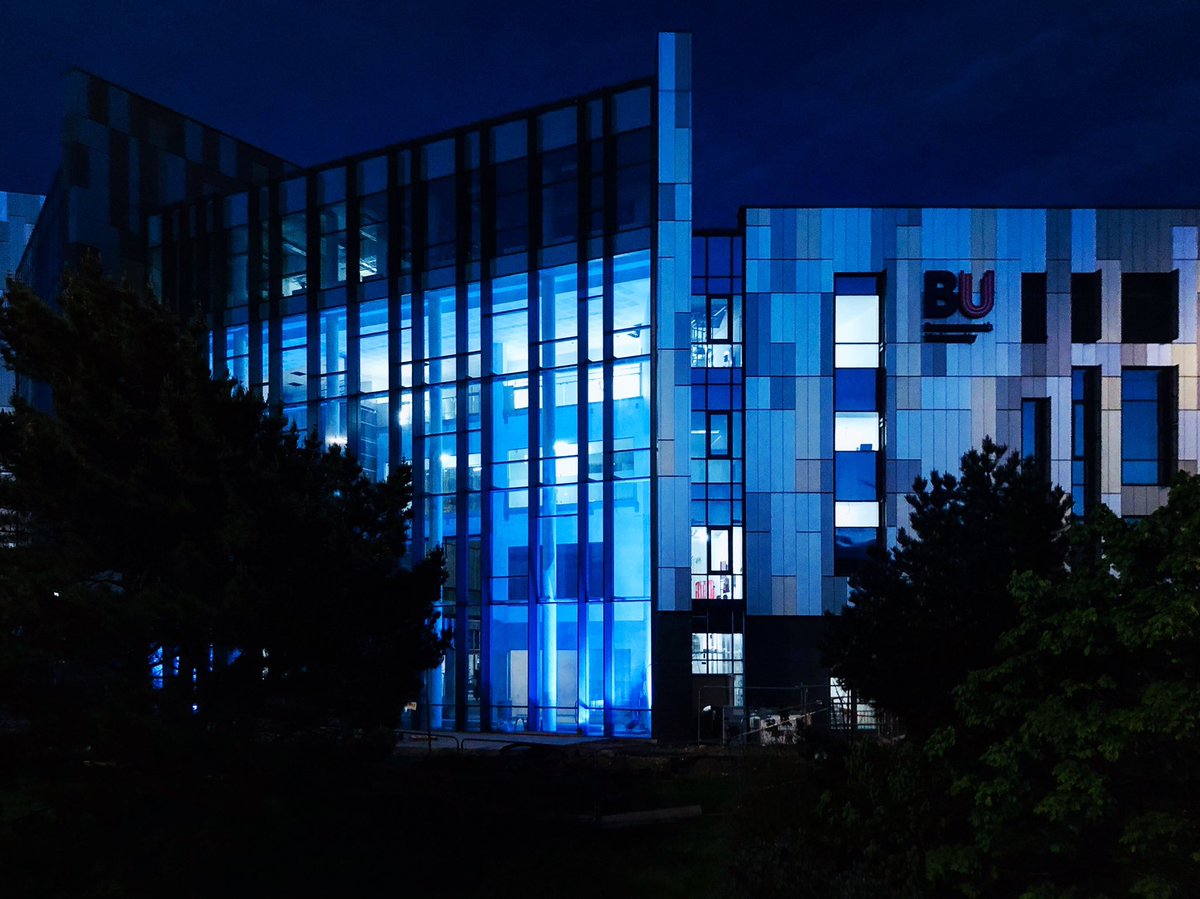 DebbieHolley1's tweet photo. Our new health building - lit blue for #ClapForCarers as we will be educating the next generation of health workers when we move in @HeaslipVanessa @N4LTH @Sjersser @CypBu @iresearch @Leslie_Gelling @Nursing_BU https://t.co/OvREkWPohy