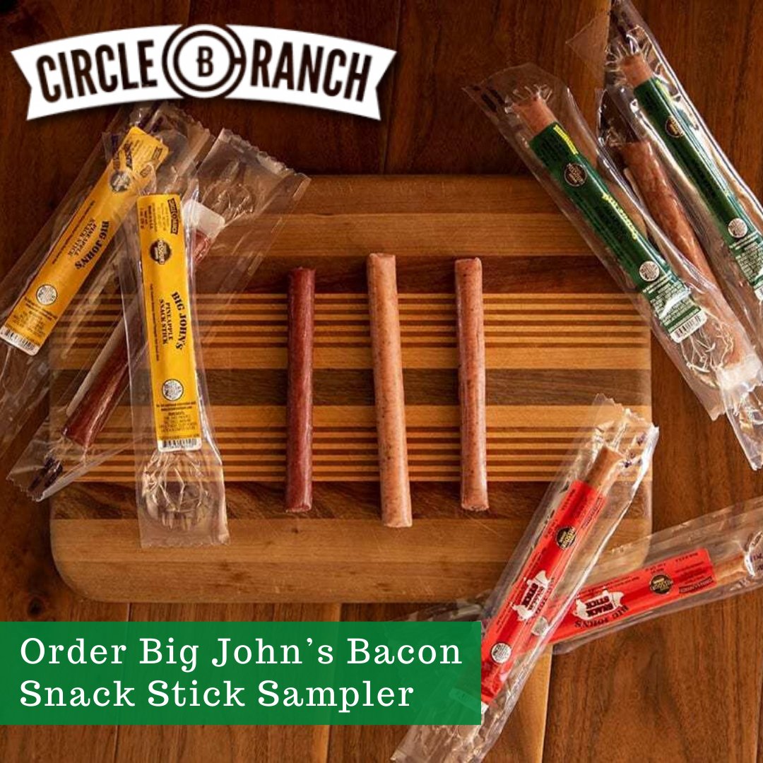 Order this sampler and get all of Big John’s favorite Keto friendly snack sticks. In this protein packed order you’ll get 1-Bacon Snack Stick, 1-Bacon Jalapeno Snack Stick, and 1-Hawaiian Snack Stick. Buy Now at bit.ly/3d3KCN0 

#circlebranch #bacon #protein #snack