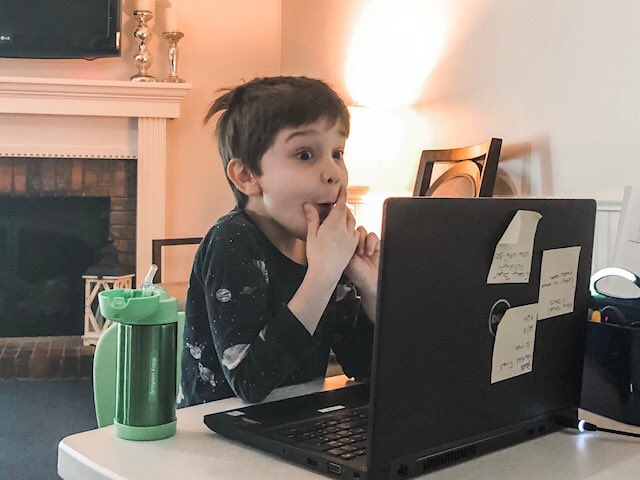 We miss our Dragons SO MUCH!! Our teachers and parents have been working so hard!! We know it hasn’t been easy BUT this picture shows how #together we are all in this for our Dragons! Just look at that excited face! 💕 #mckproud