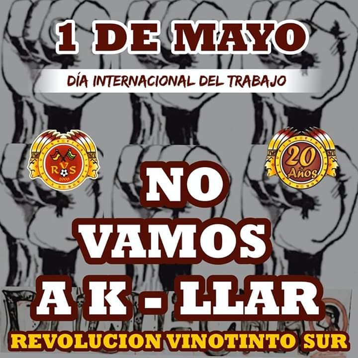 Hoy día internacional del trabajador enaltecemos la labor vital de nuestros integrantes obreros,
REVOLUCIÓN VINOTINTO SUR la barra obrera con conciencia de clase.

#RevolucionVinotintoSur