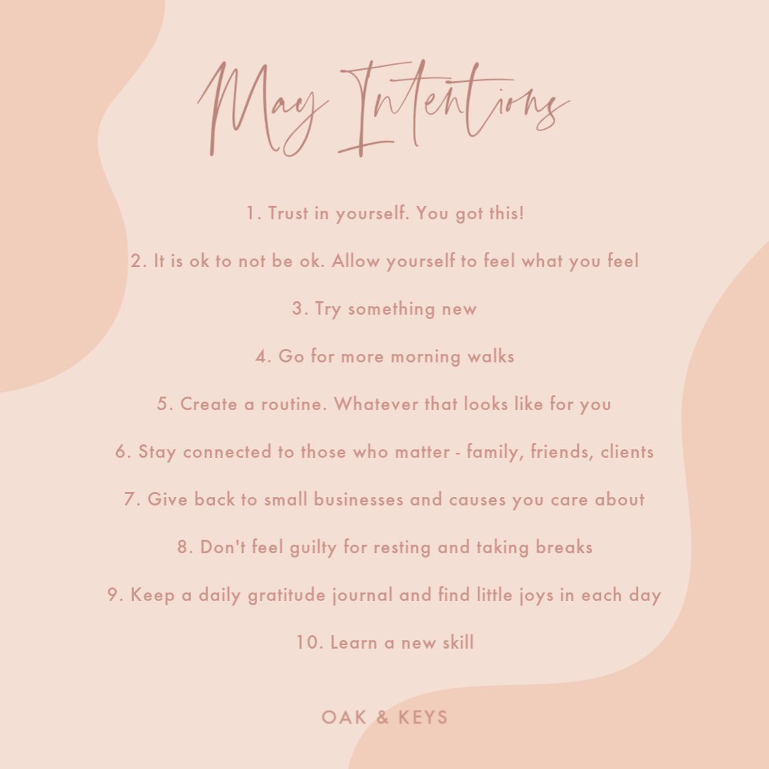 oakandkeys's tweet photo. Happy May! What are YOUR intentions this month? https://t.co/KYkRjqHvF1
