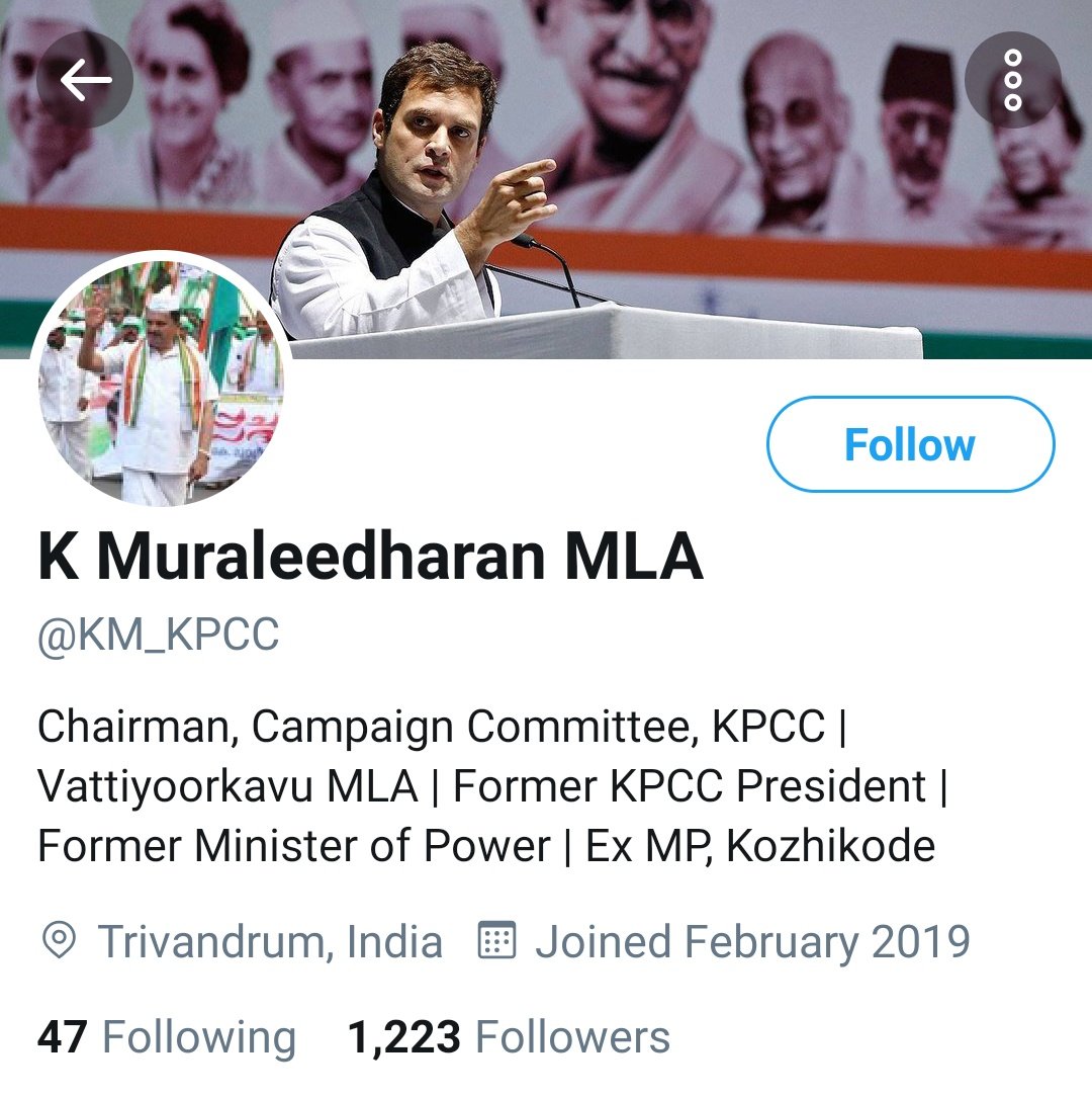 കാലാവധി കഴിഞ്ഞിട്ടും സ്ഥാനമോഹി ആയ ഒരു KPCC പ്രസിഡന്റ്‌ !

MP lok Sabha Vatakara! @MullappallyR 

മറ്റേതോ, ഇപ്പഴും വട്ടിയൂർക്കാവ് MLA & Ex MP കോഴിക്കോട് @KM_KPCC 

എന്തിനാണോ എങ്ങനെ കുറെ ജനപ്രതിനിധികൾ 🙏🤭