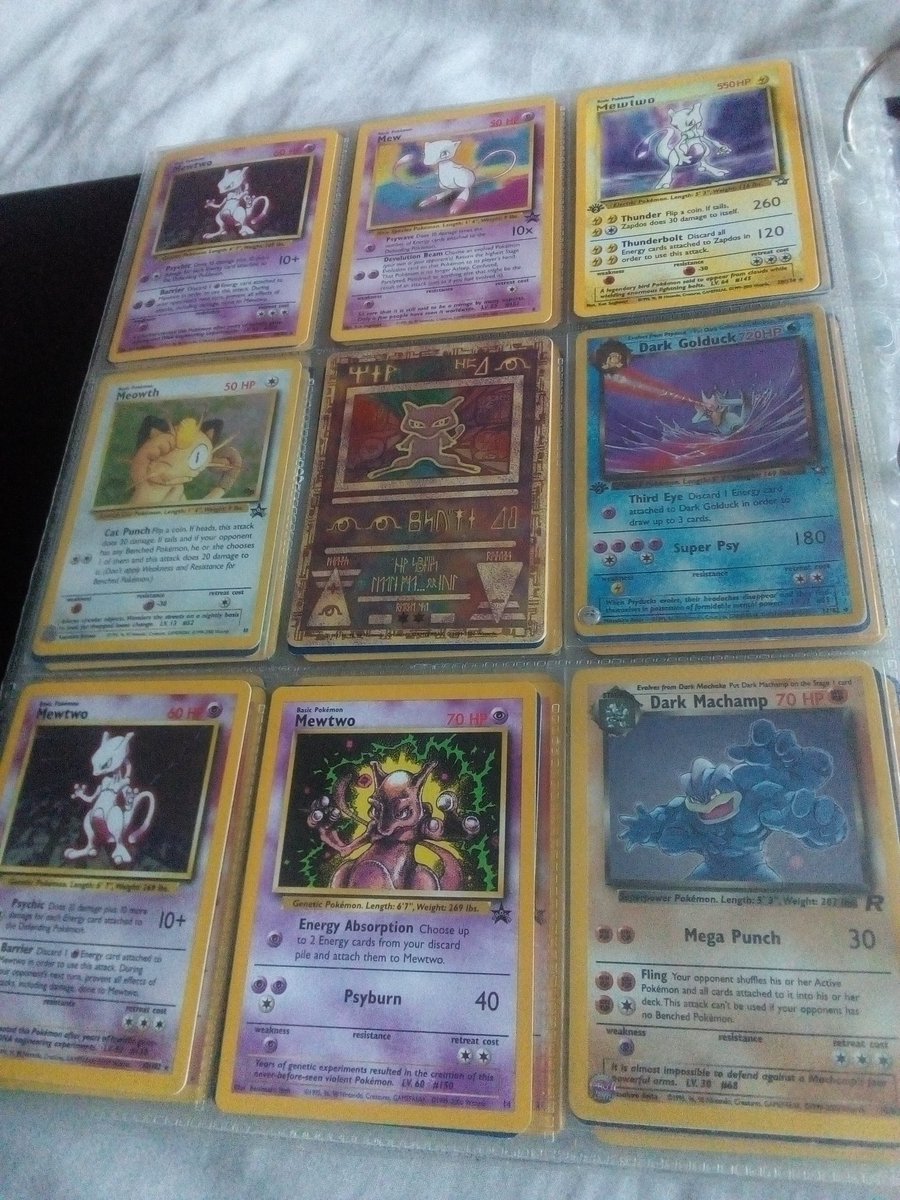 ExploringMtg's tweet photo. Yeah I might have a trading card game addiction. Here's a few of my original favourites Pokémon :) #pokemon #pokemoncards #TradingCards #PokemonMasters #mew #mewtwo @PokemonTGathrng @PokemonGoApp @Pokemon #wizardsofthecoast https://t.co/IAjV1MQ65o