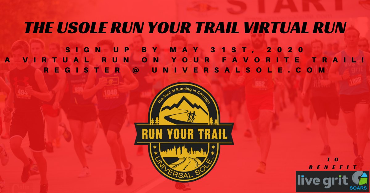 UniversalSole's tweet photo. It is May 1st and we are kicking off our next #USOLE Virtual Monthly Run! Check it out...We call it, "The Run Your Trail" Virtual Run! We want to hear from you what your favorite trail out your front door...Details HERE-> https://t.co/bSjcNzNcR5 #RunChi #AlwaysTrail #Chicago https://t.co/Sg2QkrmTJ0