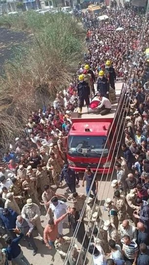 آلاف يشيعون جثمان شهيد سيناء فى جنازة عسكرية بمسقط رأسه في الدقهلية