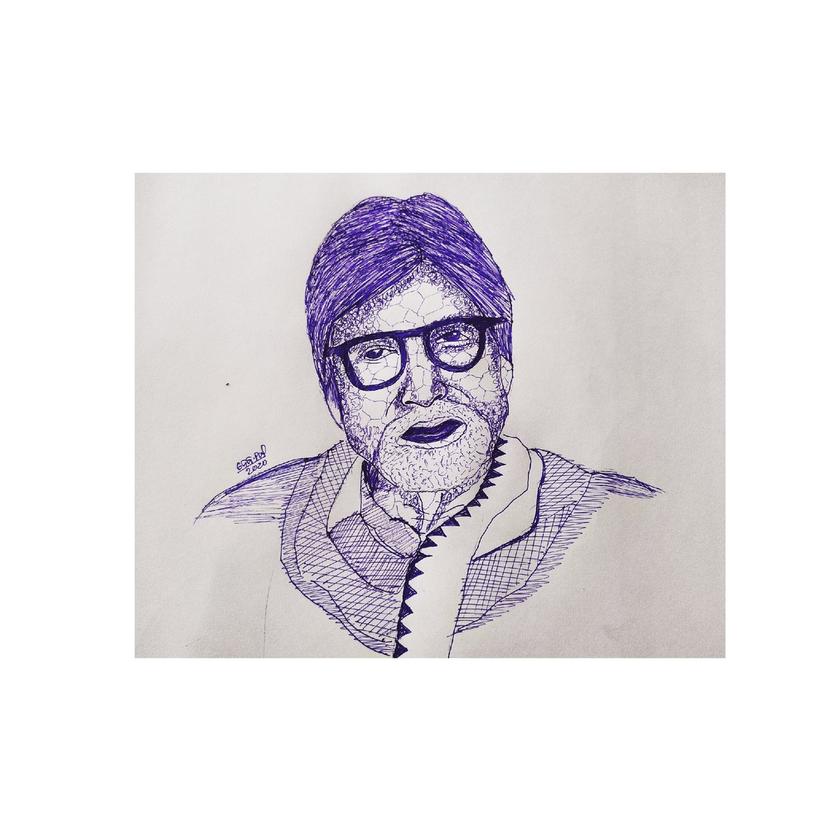 My ball pen rapid sketch abt my favourite bollywood star @SrBachchan . Heartily dedicated to him. 
@ABFAIndia @prashantkawadia @AmitabBacchan5 @juniorbachchan @AbhishekB_Fanz