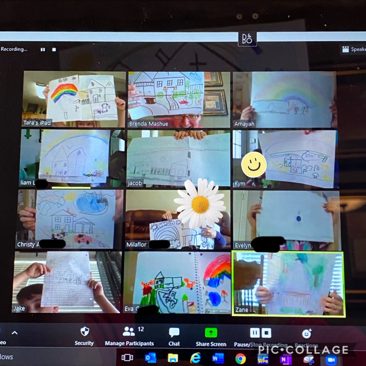Zoom Meeting with my amazing first graders! We did a Direction Drawing. After I have them a few items to draw everyone gave one more additional item to add to the picture. Best Zoom Meeting Ever!
#bayeagles
