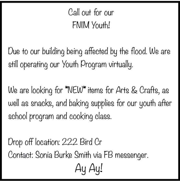 JossOssim's tweet photo. The Nistawoyou Friendship Centre in Fort McMurray, AB had had their building affected by the flood. They are seeking donations. Despite COVID-19 response & floods, they are still serving the community. #supportyourlocalfriendshipcentre https://t.co/PqXL4lckxQ