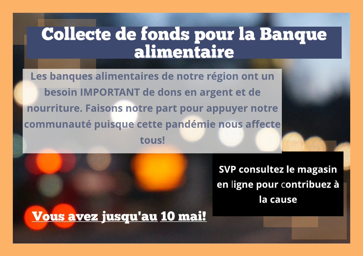 La collecte de fonds pour la banque alimentaire d'Orléans est en pleine force jusqu'au 10 mai!