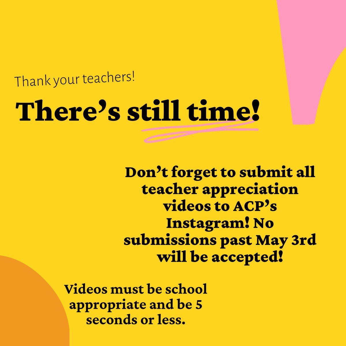 times running out! dont forget to send all videos to our instagram by may 3rd! have a great weekend knights!