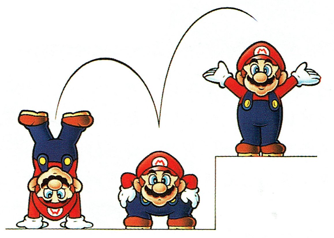 Mario's jumping abilities in Donkey Kong '94.