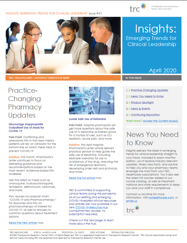 trchealthcare's tweet photo. Check out our Insights newsletter for a round up our latest #COVID19 resources (including hospital- and ICU-specific recommendations), guidance for the safe use of #ketamine, new CE courses, and more! https://t.co/GVimR1sQwn https://t.co/XAVSoAJIiq