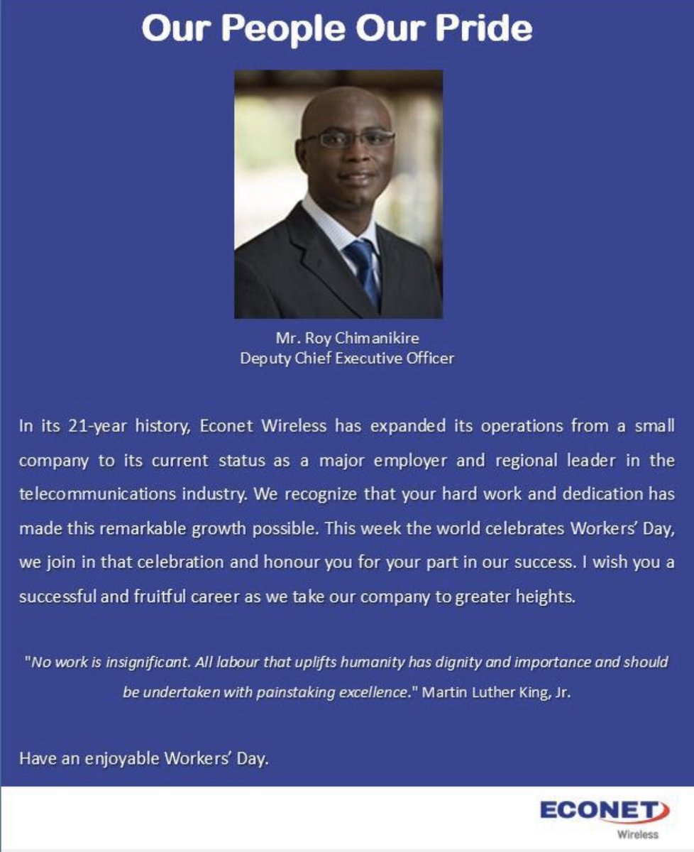 RChimanikire's tweet photo. We celebrate your dedication, commitment and call to duty! We can never thank you enough!
#TeamEconet @econetzimbabwe https://t.co/3vjrVf0in4