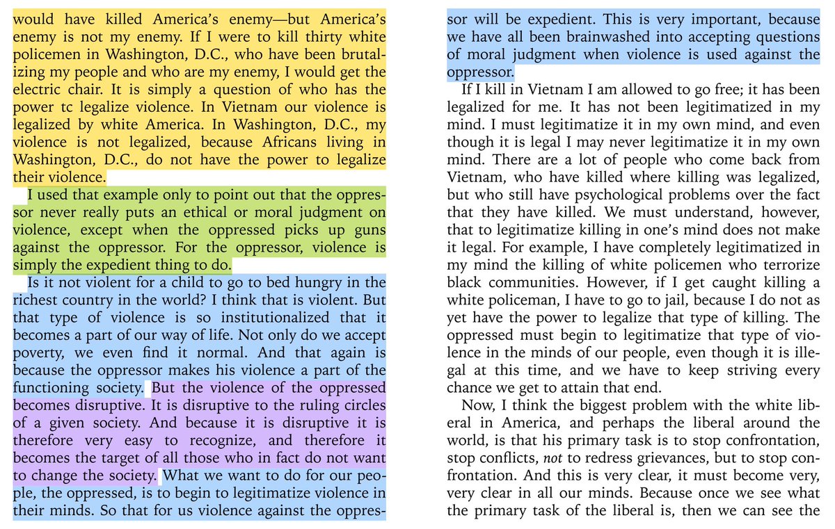 “is it not violent for a child to go to bed hungry in the richest country in the world? i think it is violent. but that type of violence is so institutionalized that it becomes a part of our way of life. not only do we accept poverty, we even find it normal. and that again is...”