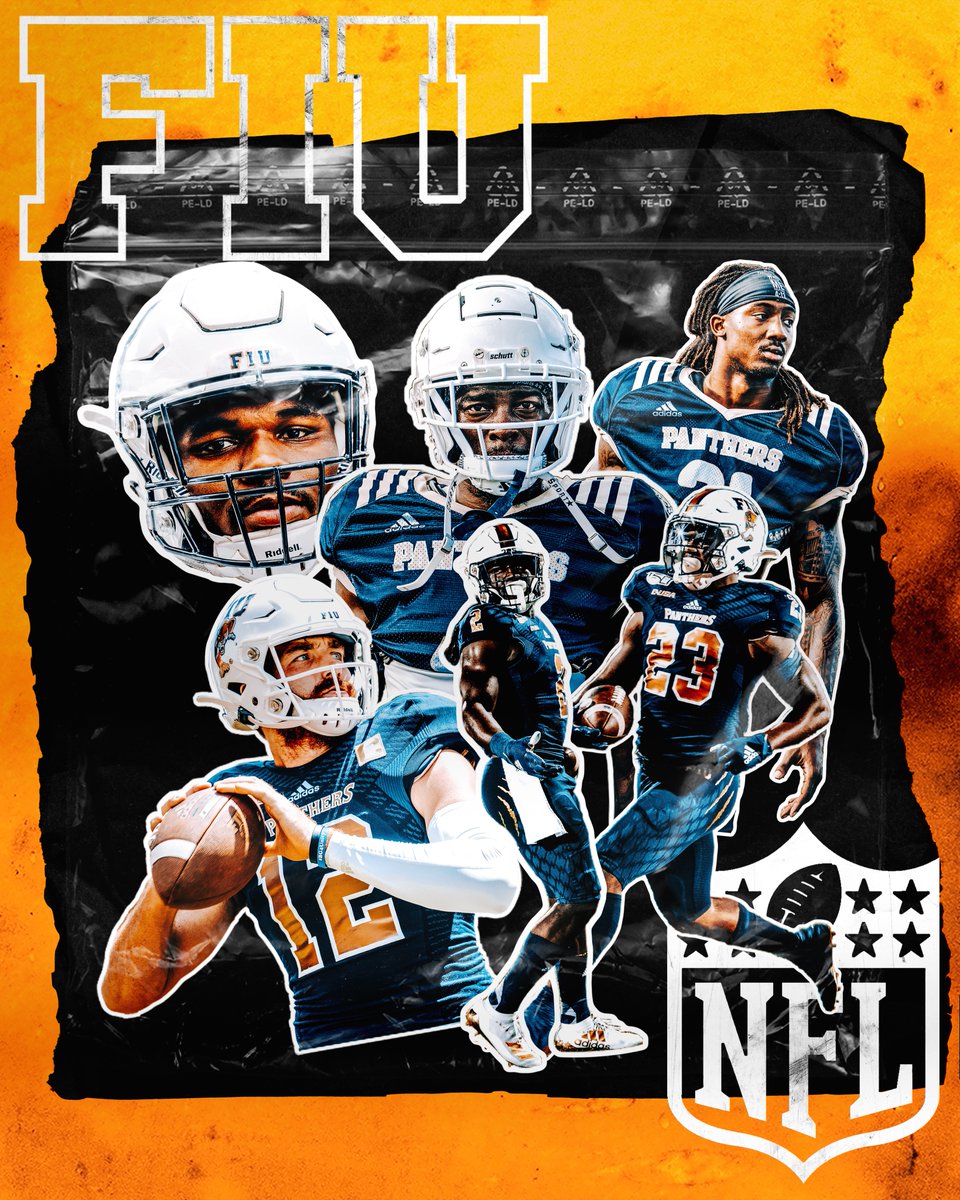 FIUAthletics's tweet photo. Congratulations to our guys that were drafted and signed to NFL teams. #StickerPack

Graphics: @vegv_ 
#PantherPride #MadeInTheCage
#PawsUp #NFL #FIU https://t.co/B9VD3XuhpB