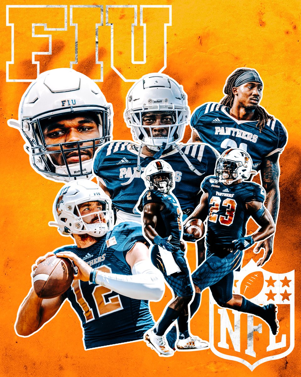 FIUAthletics's tweet photo. Congratulations to our guys that were drafted and signed to NFL teams. #StickerPack

Graphics: @vegv_ 
#PantherPride #MadeInTheCage
#PawsUp #NFL #FIU https://t.co/B9VD3XuhpB