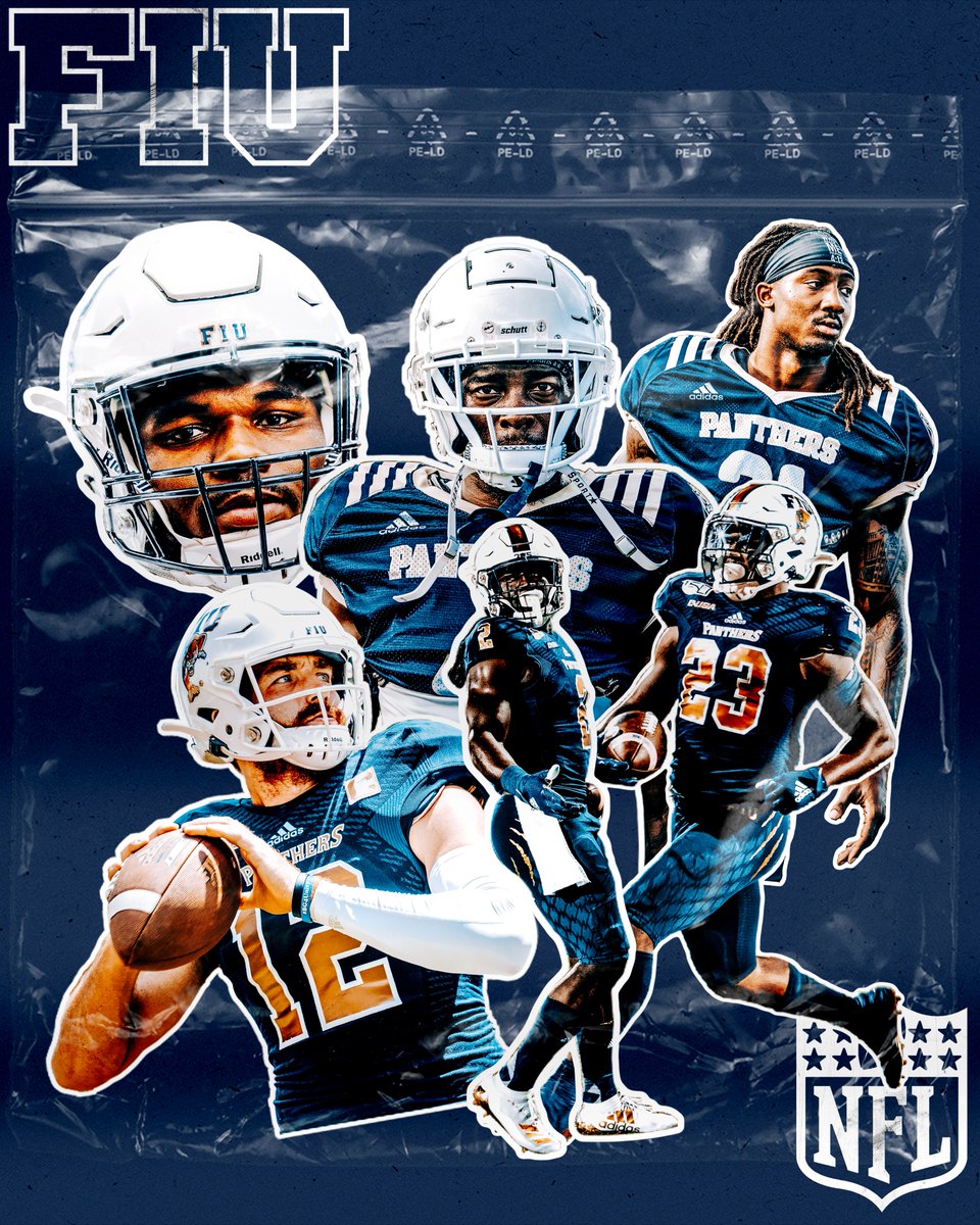 FIUAthletics's tweet photo. Congratulations to our guys that were drafted and signed to NFL teams. #StickerPack

Graphics: @vegv_ 
#PantherPride #MadeInTheCage
#PawsUp #NFL #FIU https://t.co/B9VD3XuhpB