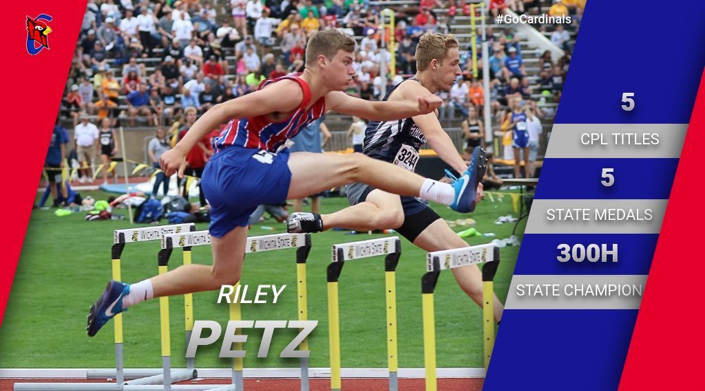 CheneyCardinals's tweet photo. Riley Petz, Senior hurdler. Riley is the son of Steve and Cora Petz. #GoCardinals https://t.co/XPGwR1KHrd