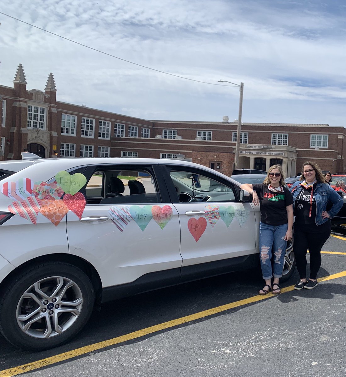 Today was a special day for us teachers! Special thanks to our parents &amp; students for making the parade a success. We sure do miss seeing those sweet faces everyday. Love &amp; miss all of you!♥️💚 #LifeSkills #GOALS <a href="/LPCavaliers/">LP High School</a> <a href="/mdavidsonsped/">Monica Davidson</a> <a href="/k8_lance/">Kate Lance</a>