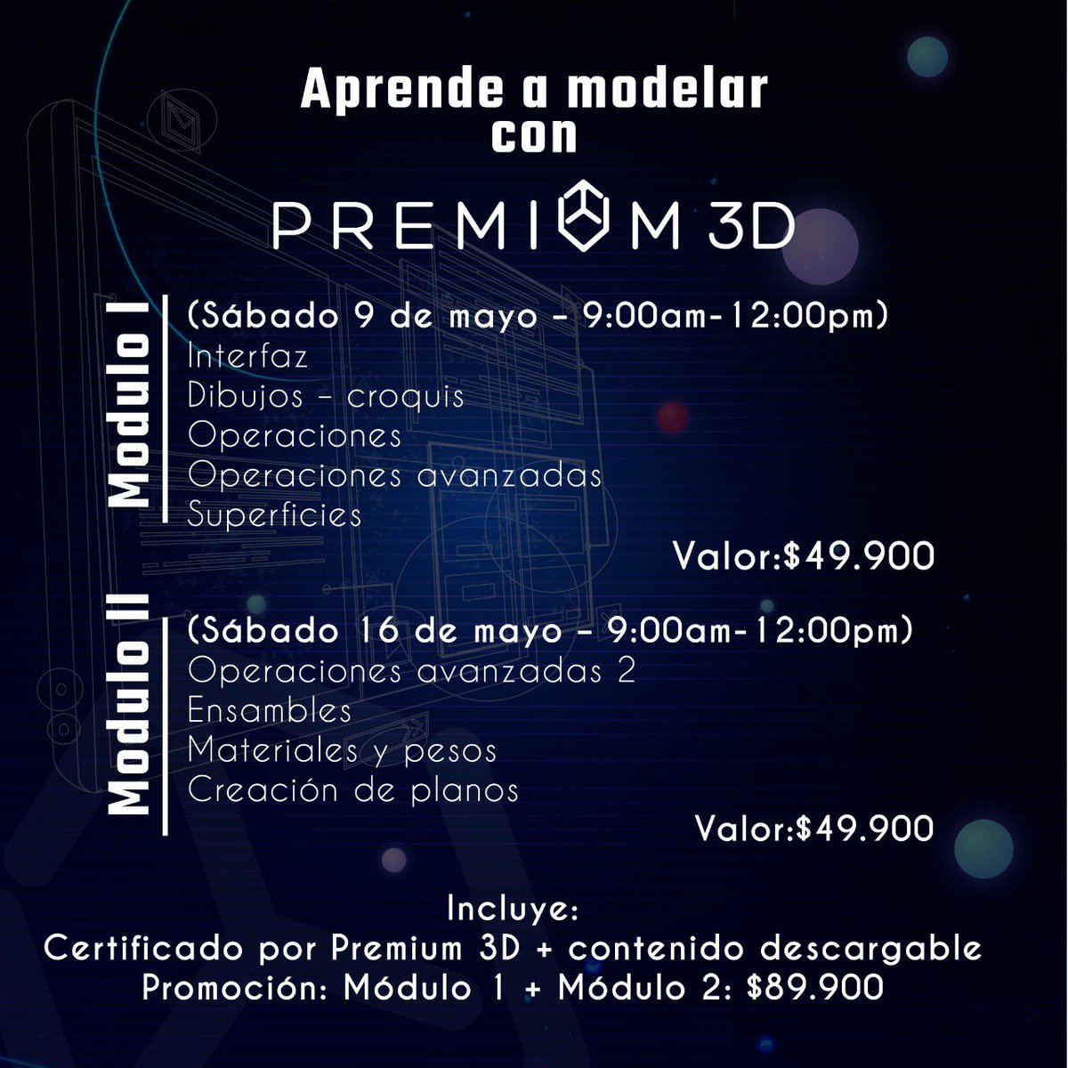 premium_3d's tweet photo. Nuestro equipo de modeladores 3D ha preparado módulos virtuales en vivo donde aprenderás de manera práctica y y eficiente el programa Solidworks. 

¡INSCRÍBETE AHORA!

Link de inscripción en la biografía 
#ColombiaEmprendeEInnova #quedatencasa #YoTeletrabajo https://t.co/DKr4gDRP54