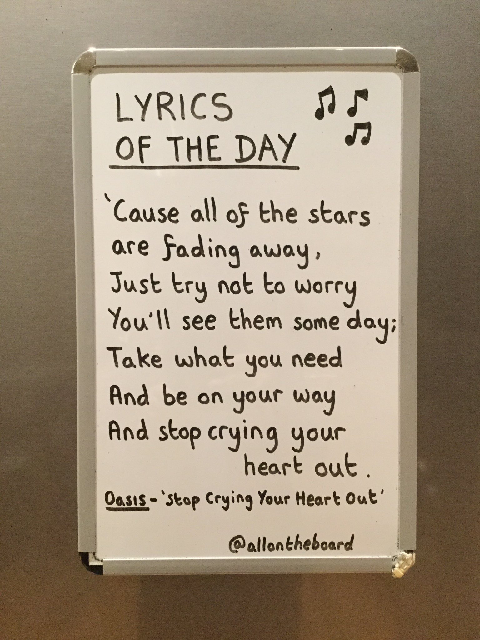 All On The Board On Twitter Lyrics Of The Day Stop Crying Your Heart Out By Oasis Allontheboard Oasis Oasis Stopcryingyourheartout Lyricsoftheday Allontheboard Https T Co Ymygielwj5 stop crying your heart out