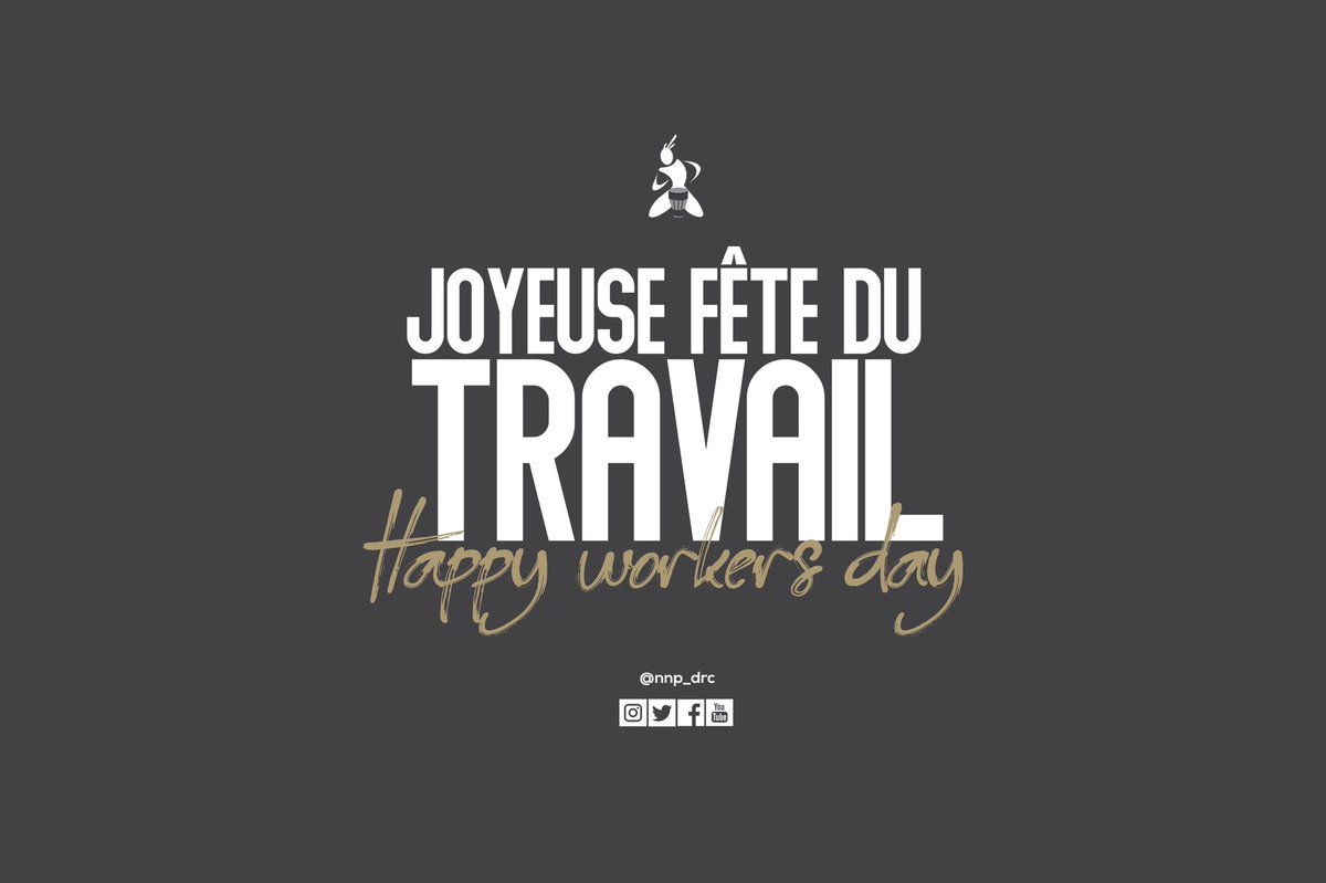 nnp_drc's tweet photo. Joyeuse fête du TRAVAIL /
Happy Workers day
#stopcovid19 #coronavirus #mai2020 #fetedutravail #nnpdrc #Goma #rdcongo #africa https://t.co/qyjWW4cKCp