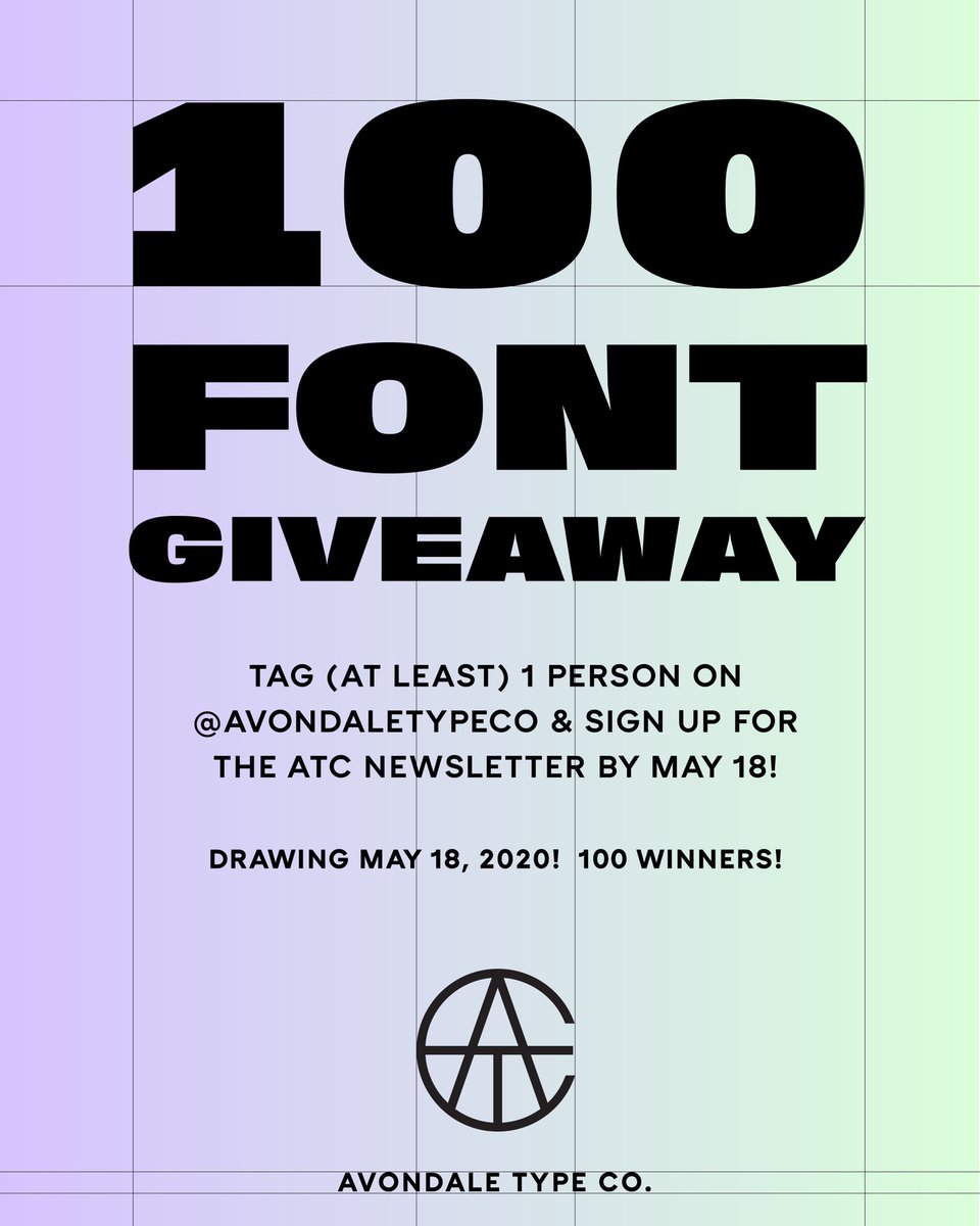 ⚡️Tag at least 1 person and sign up for the ATC newsletter to win a free ATC font! ⚡️pls share!

mailchi.mp/f2d59ae774a9/a…

#aiga #typedesign <a href="/AIGAChicago/">AIGA Chicago</a> #stachicago
