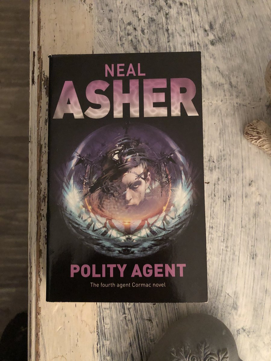 Shockscream's tweet photo. Brass Man done, now beckons Polity Agent by the ever-excellent @nealasher. #agentcormac #polity https://t.co/9vRzEPgU8y