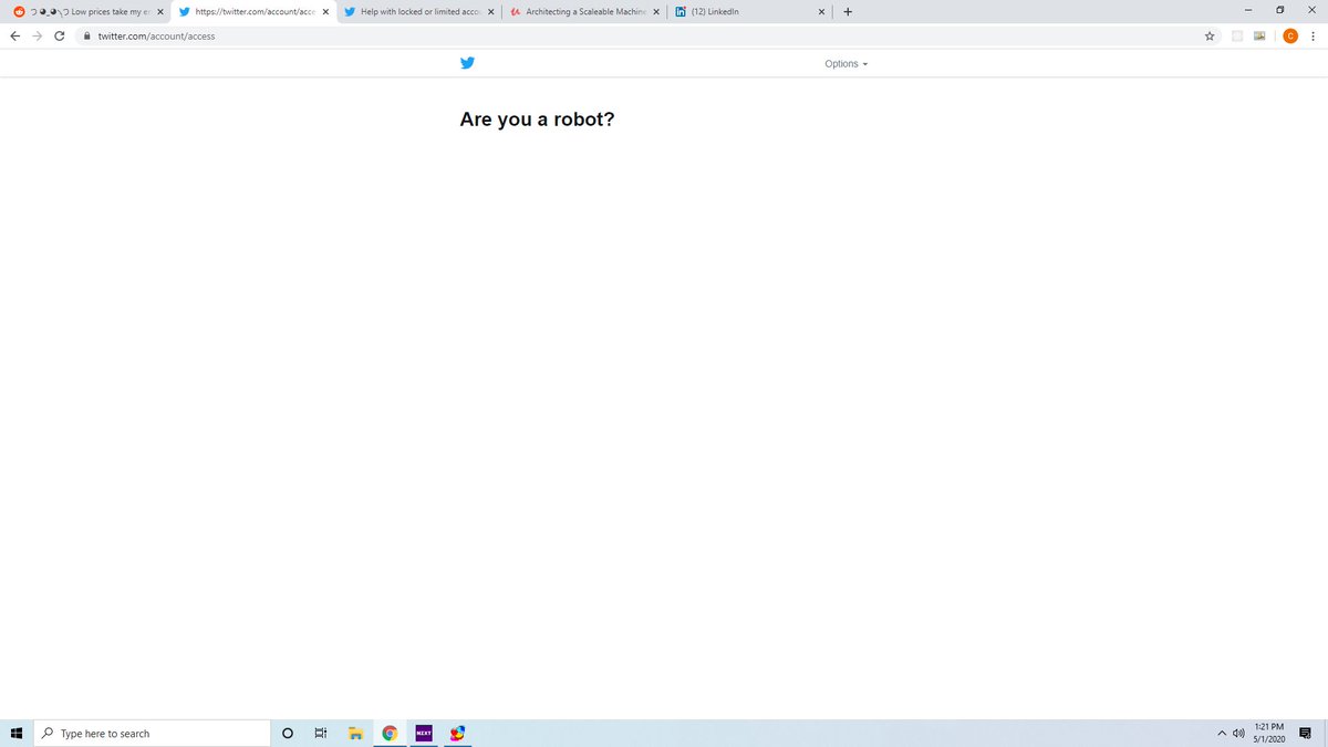 charlesthemaker's tweet image. @Twitter awesome bug in your security verification.... #bug #needbetterdevs #badexperience #notabot