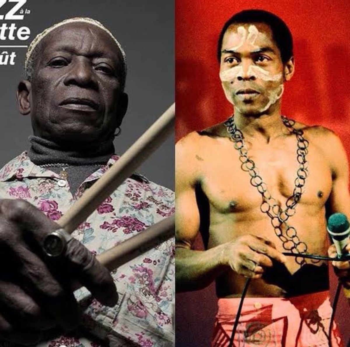 OselokaHObaze's tweet image. In the ‘70s the world considered Buddy Miles and Ginger Baker the best drummers in the world. Then the world  discovered Nigeria’s Tony Allen, who was also Fela’s confidant and sidekick.  As a teenager I was bewitched watching him play in Aba in 1972.