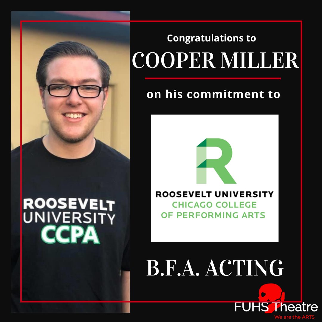 Fullerton Theatre (@fullertonacts) on Twitter photo Congrats to Cooper Miller! He has officially committed to Roosevelt University and the Chicago College of the Performing Arts. He will be a B.F.A. Acting Major! #thisisfullerton #wearethearts <a href="/Principal_Rubio/">Principal Rubio</a> Congrats to Cooper Miller! He has officially committed to Roosevelt University and the Chicago College of the Performing Arts. He will be a B.F.A. Acting Major! #thisisfullerton #wearethearts <a href="/Principal_Rubio/">Principal Rubio</a>