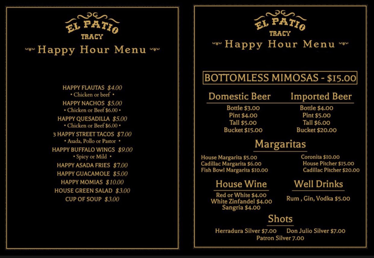 El Patio Tracy on Twitter "It’s a new month! Why not kick it off with a drink? Our new happy