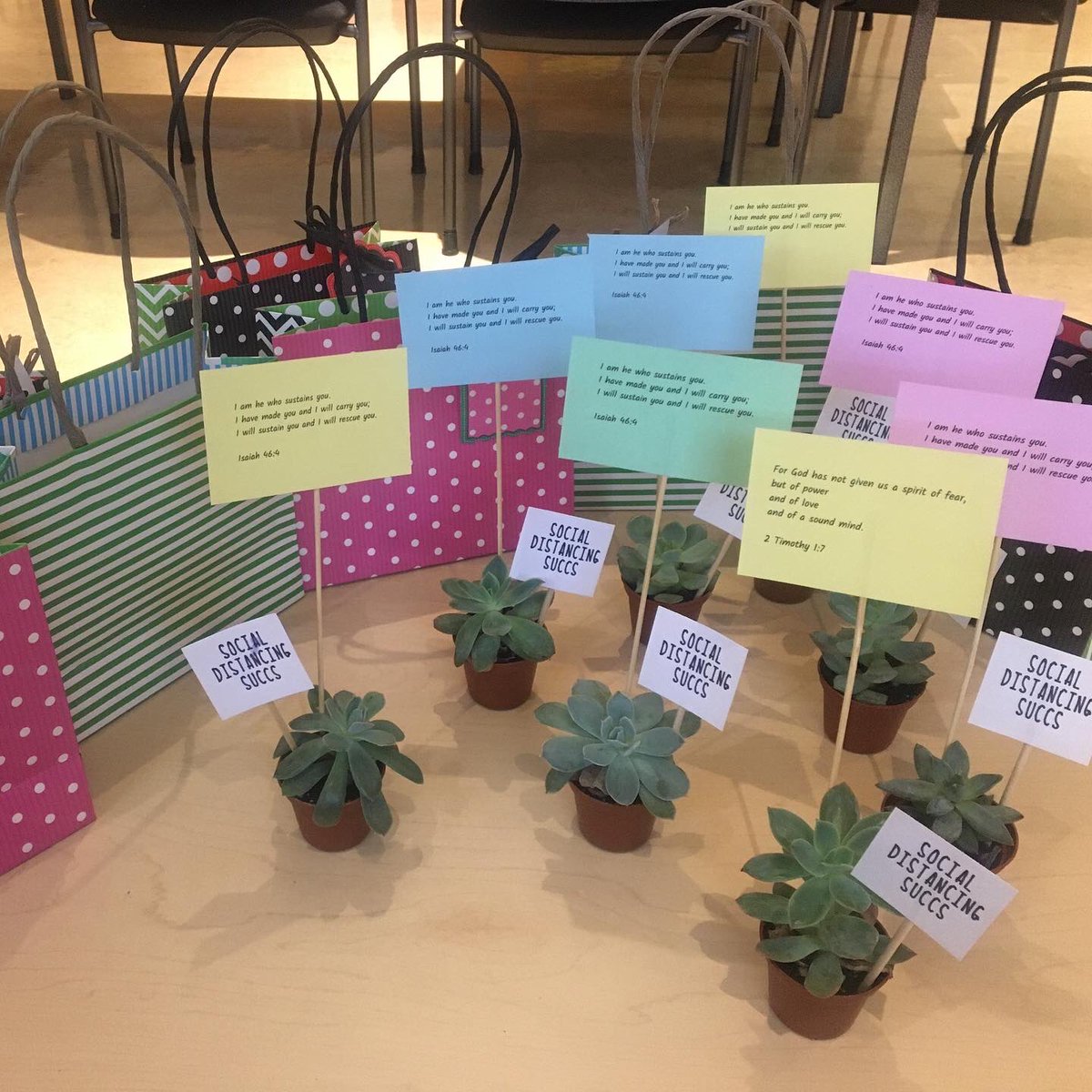 Our connections team dropped off little gifts for our staff today. 😄 @EICSfaith_well @EICSTalks 
#socialdistancingsuccs #staffwellness #giftofgiving #nottodaycorona